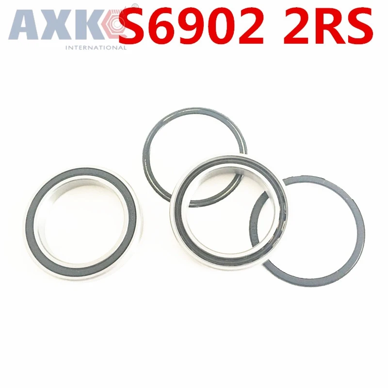 Axk S6902-2rs Stainless Steel 440c Hybrid Ceramic Deep Groove Ball Bearing 15x28x7mm 6902 61902 S6902-2rs Cb Abec-7