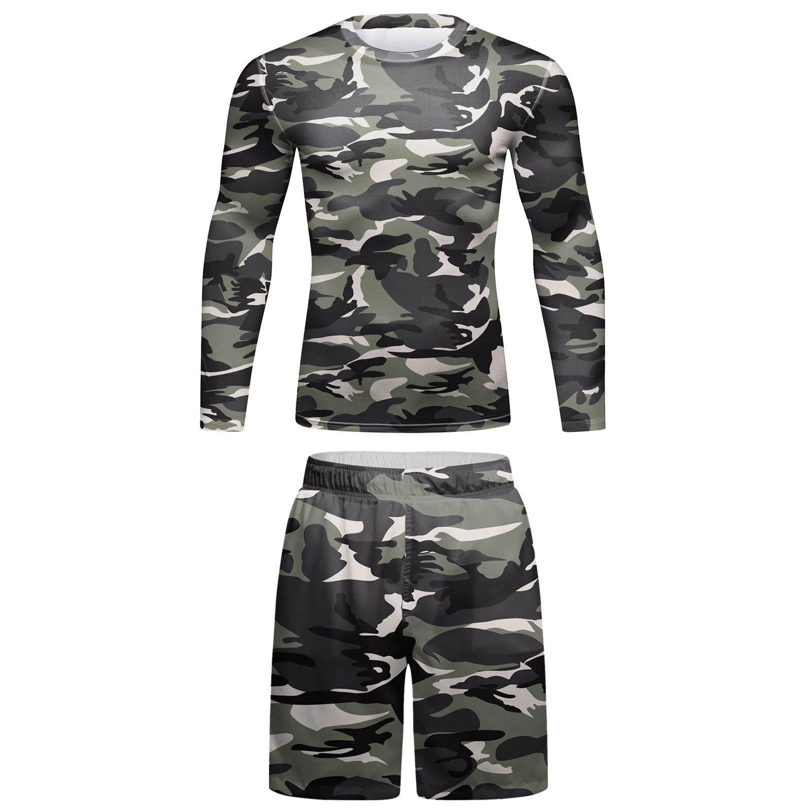 Cody Camo MMA Compression Sportsuit for Men Jiu Jitsu Rashguard Muay Thai MMA Shorts Rash Guard Boxing Shirts Bjj Gym Clothing