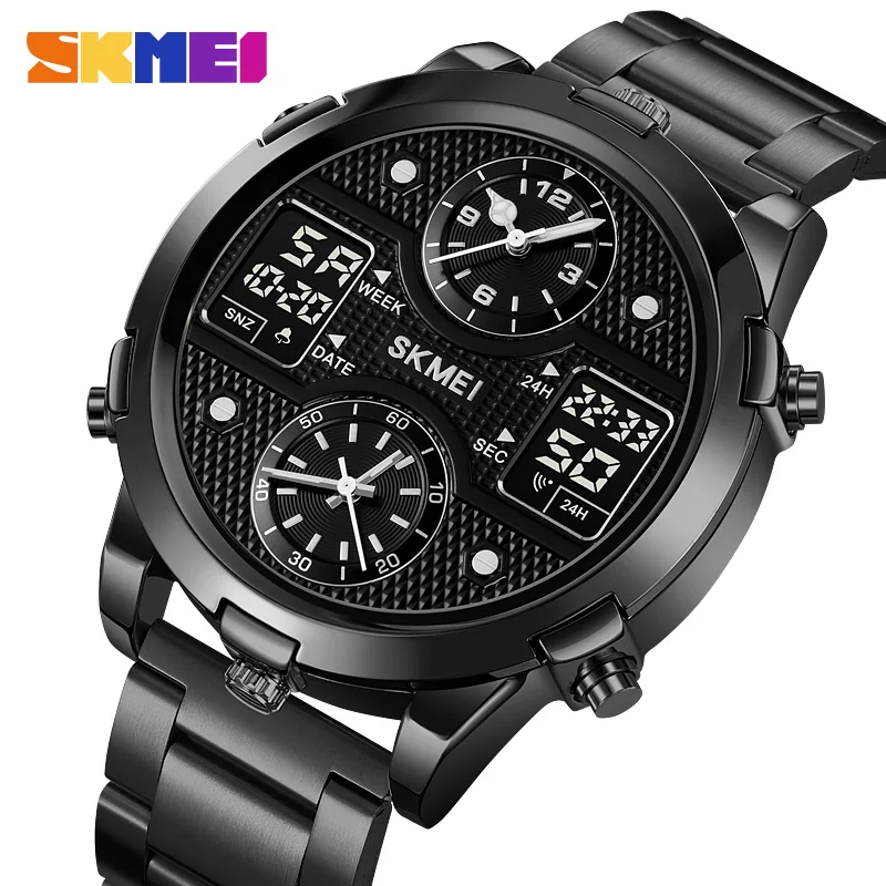 SKMEI Digital Men Military Watch 30m Waterproof Wristwatch LED 4 Times Clock Sport Watch Male Big Watches Men Relogios Masculino