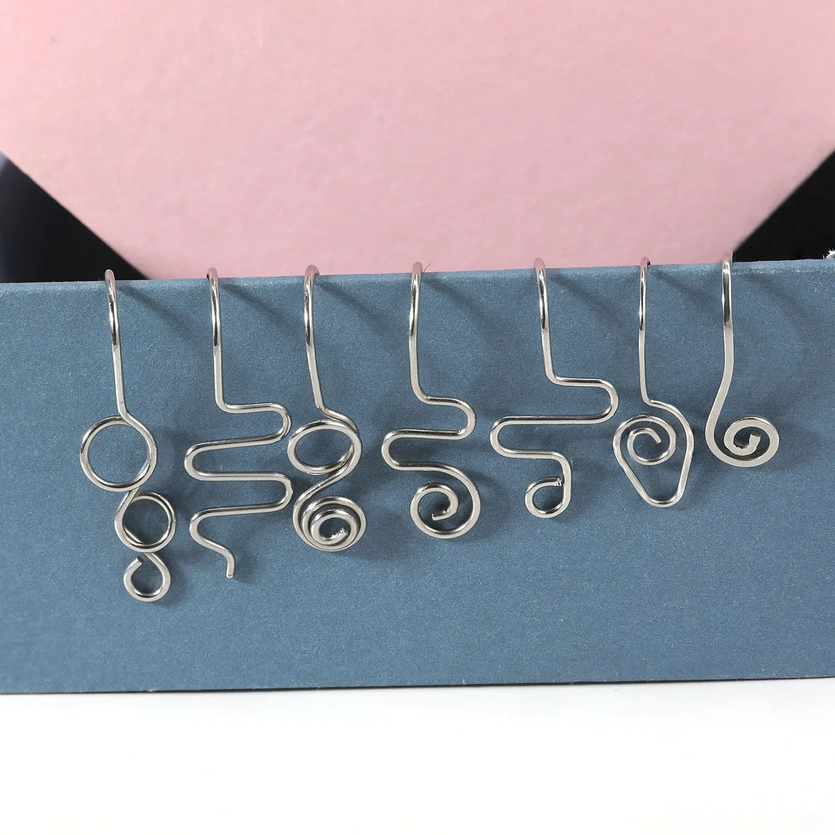 3pcs/7pcs Punk Non Puncture Nose Ring For Women U-Shaped Wire Spiral Fake Piercing Nose Clip Cuff Nostril Body Jewelry Gifts