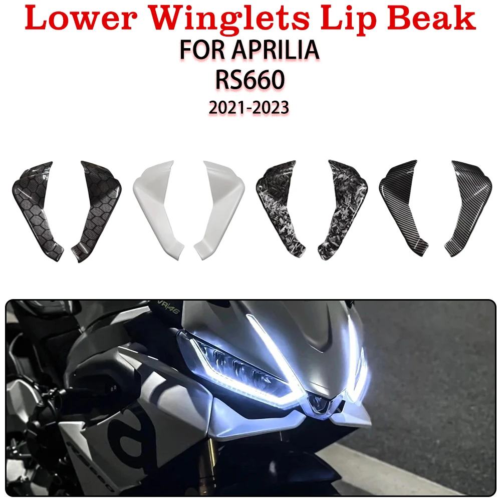 For Aprilia RS660 2021 2022 2023 Motorcycle Accessories Front Lip Wind Wing Cover Cone Aerodynamics Fairing Winglets