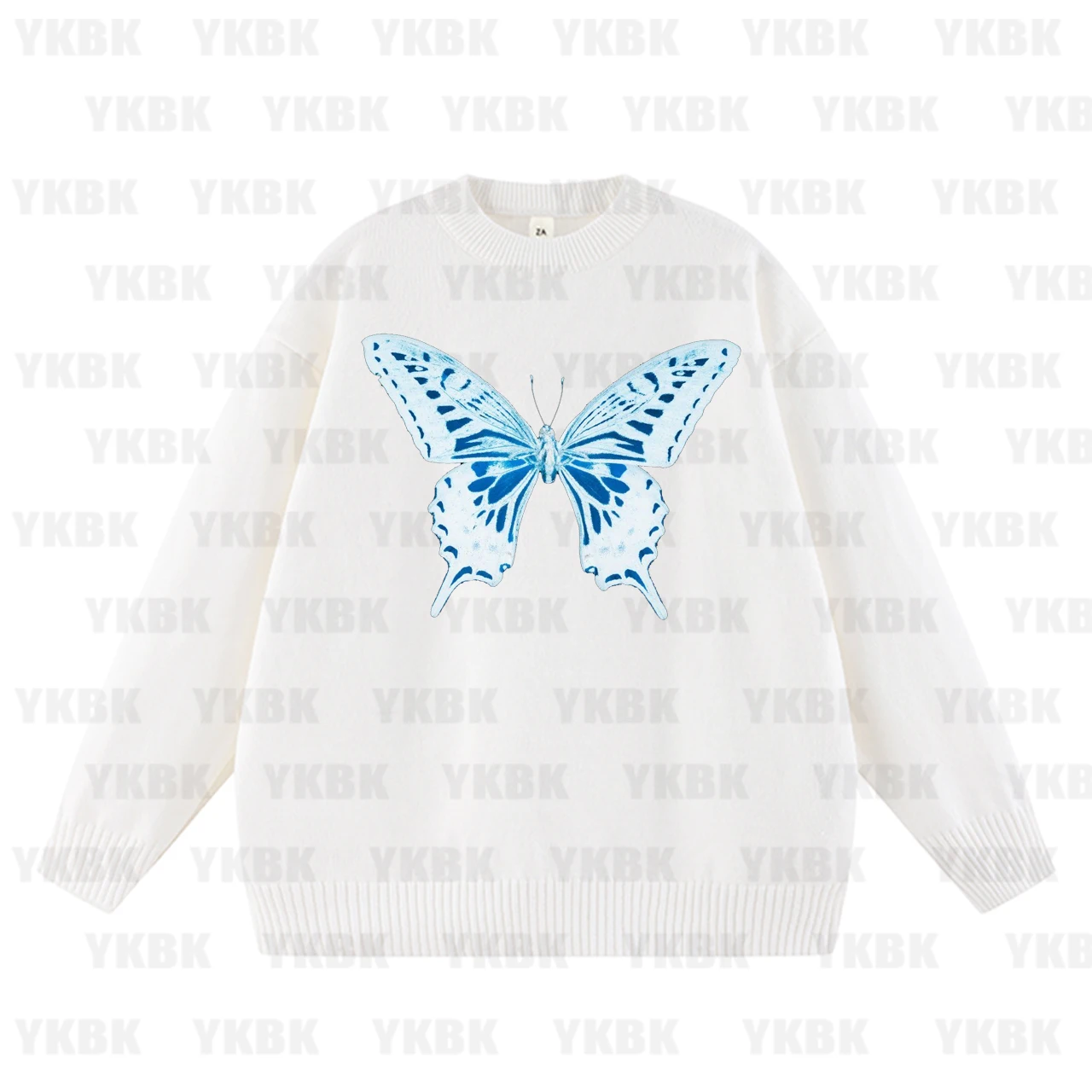 Autumn Winter Sweater/Vest New American Butterfly Print Loose Long Sleeve Casual  Fashionable Versatile Women's Top