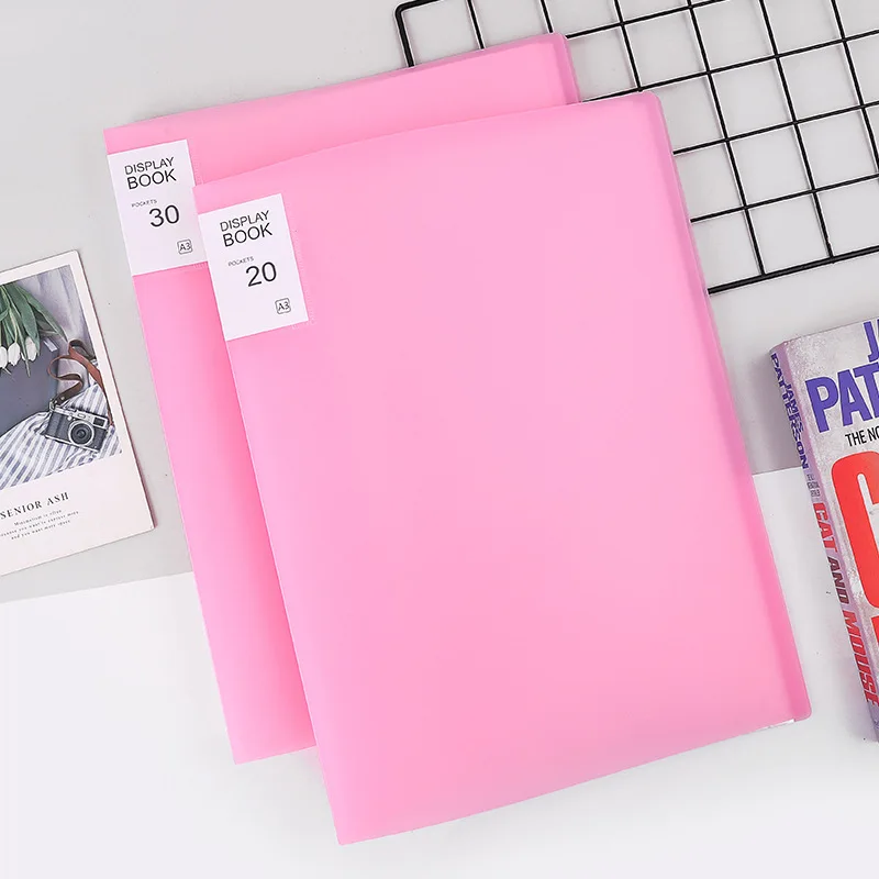 2pc New A3 Display Book 8K 30 Pages Transparent Insert File Folder Drawing Album Art Sketch Documents File Bag Folder