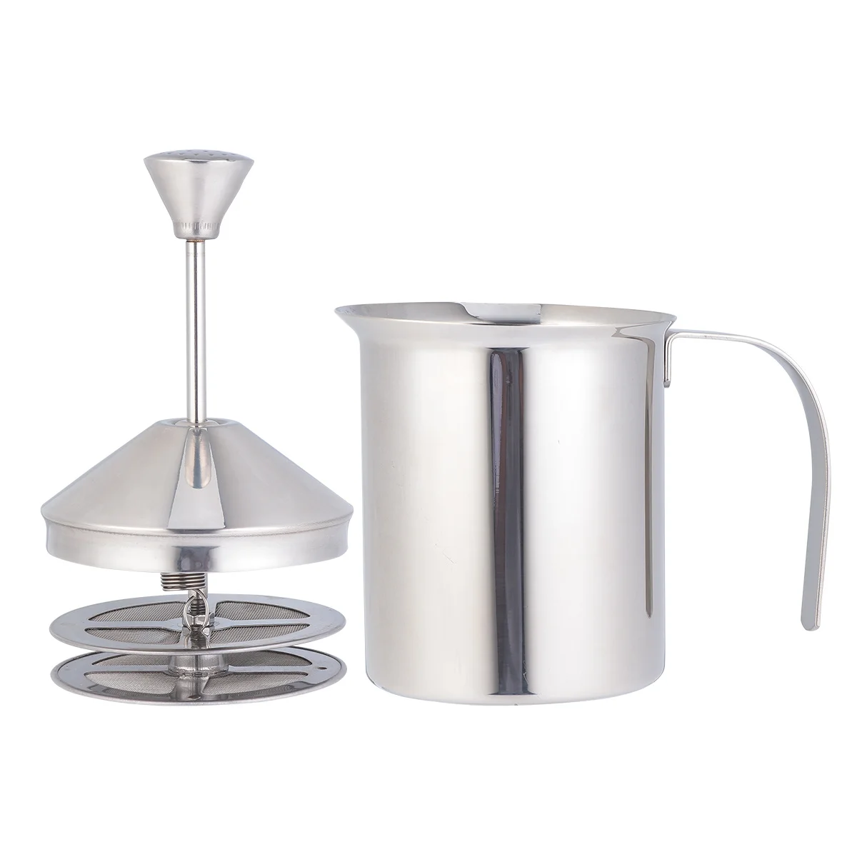 

Stainless Steel Foamer 800Cc Double Mesh Manual Handheld Frother For Coffee Shop Home Kitchen Bar Use Milk Bubbler Milk