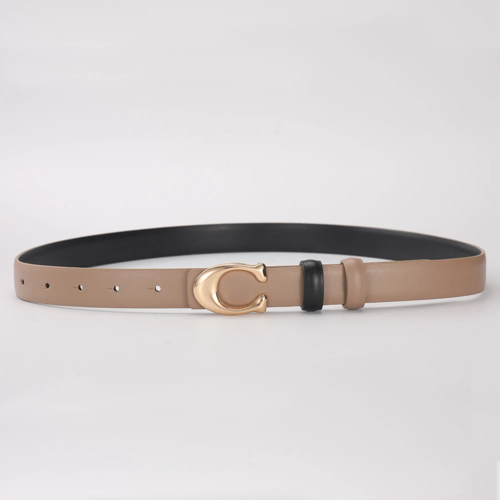 High-quality Women's Fashionable Belt C-shaped Buckle Smooth Buckle Temperament Double-sided Gift For Mother Using Belt image 5