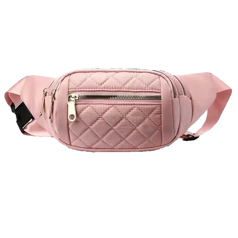 Women Plaid Waist Female Oxford Waterproof Belt Bags Designer Crossbody Chest Bag Ladies Fashion Fanny Pack Banana Hip_voghion.com