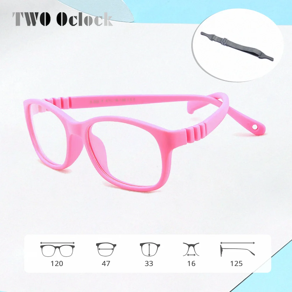 Soft Flexible Kids Eyeglasses Frame Ultralight Integrated Screwless Glasses No Grade Glasses Child Optic Frame Anti-slip Strap