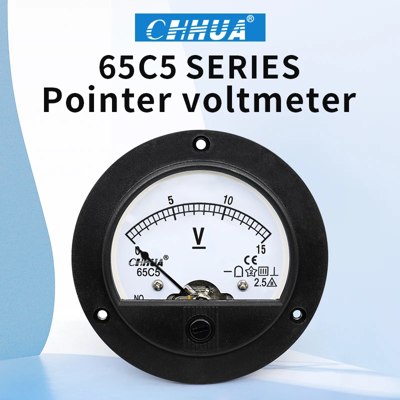 65C5 DC Anlog Voltmeter 1V2V3V5V10V15V20V30V40V50V100V150V200V250V300V400V450V500V voltage panel meter