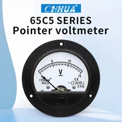 65C5 DC Anlog Voltmeter 1V2V3V5V10V15V20V30V40V50V100V150V200V250V300V400V450V500V voltage panel meter