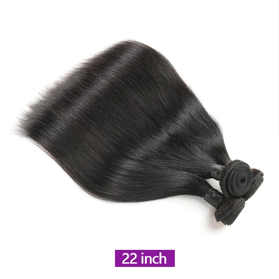 10a Bot Rechte Braziliaanse Menselijk Haar Bundels Met 6X6 Kanten Sluiting 30Inch Rauw Haar Weave Natuurlijke Kleur Maagd Goedkoop Haar