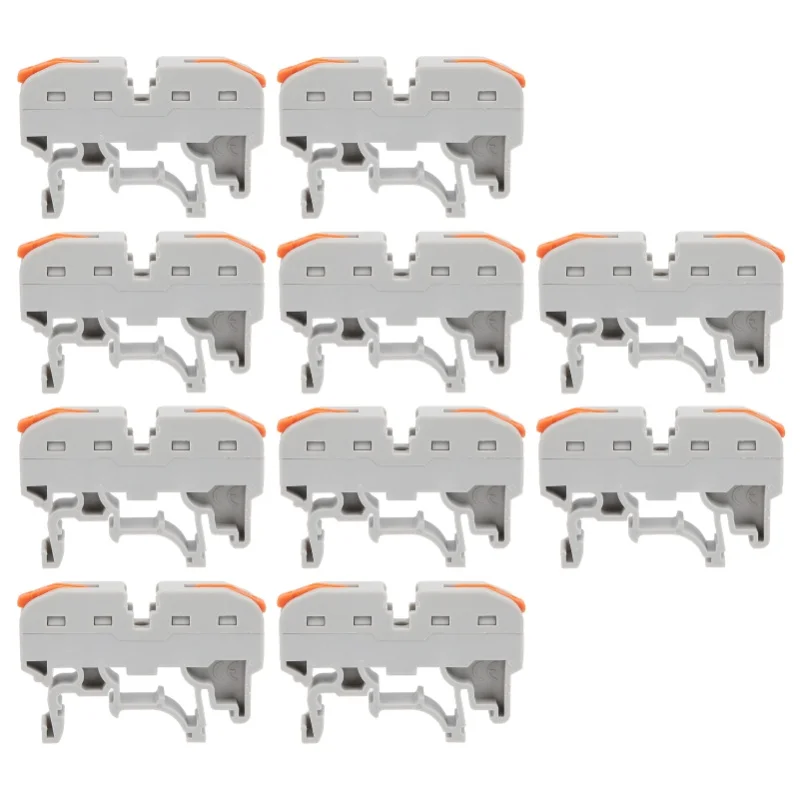 10Pcs Wire Connection Block Din Rail Type Spring Lever Cable Connector Terminal PCT-211