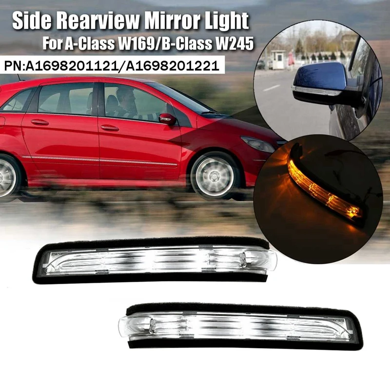 Left Side LED Rearview Mirror Light A1698201121 for Mercedes Benz A B-Class W169 W245 07-11 Turn Signal Indicator Light