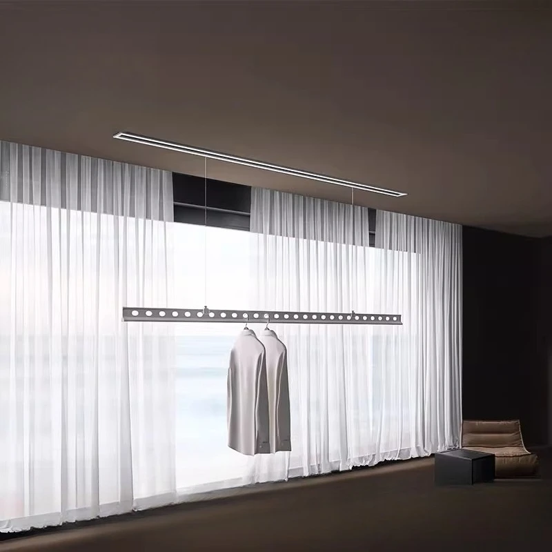 Invisible household smart drying rack Electric lifting embedded balcony Minimalist drying rack