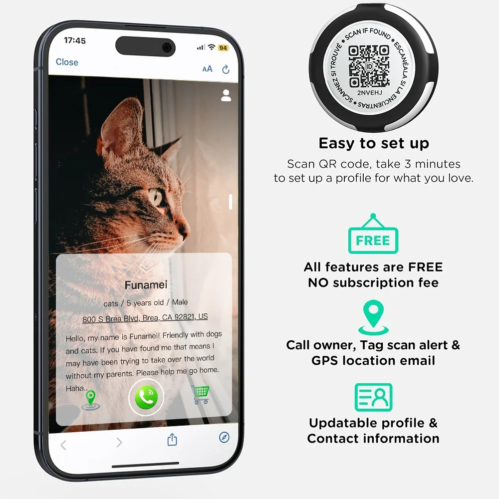 猫用エアタグホルダーとQR IDタグ,Gatos用デュアル保護子猫カラー,Appleタグ,GPSトラッカー,エアタグケースホルダー