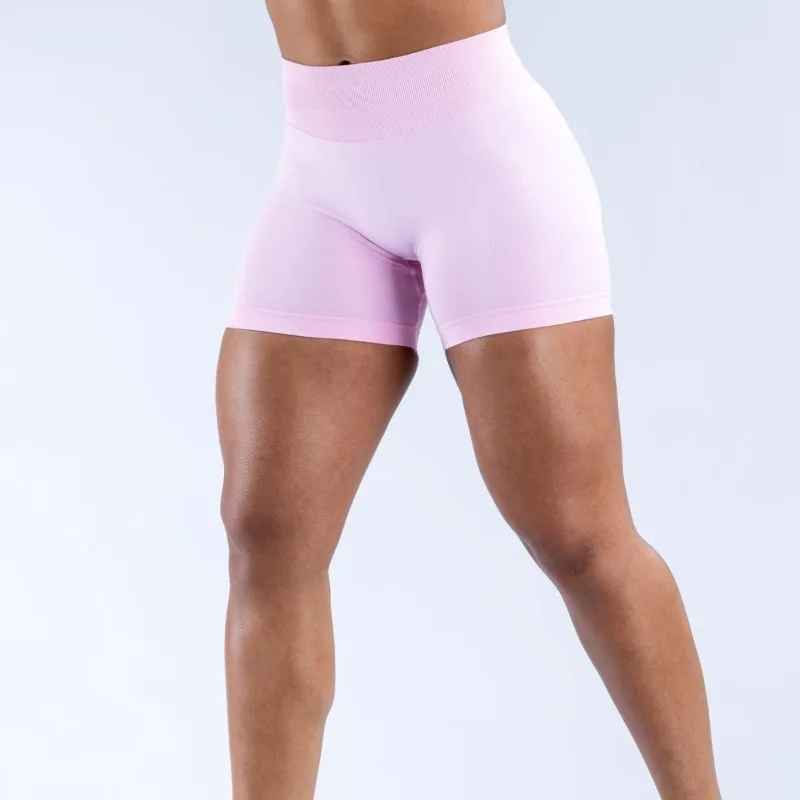 42-Color Seamless Yoga Shorts - Low Rise Scrunch Butt Lifting Gym Shorts (Nylon-Spandex Blend)
