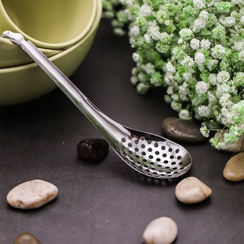 Colander Fish Seed Sauce Small Spoon Stainless Steel Roe    Molecular Cuisine Dedicated for Chefs