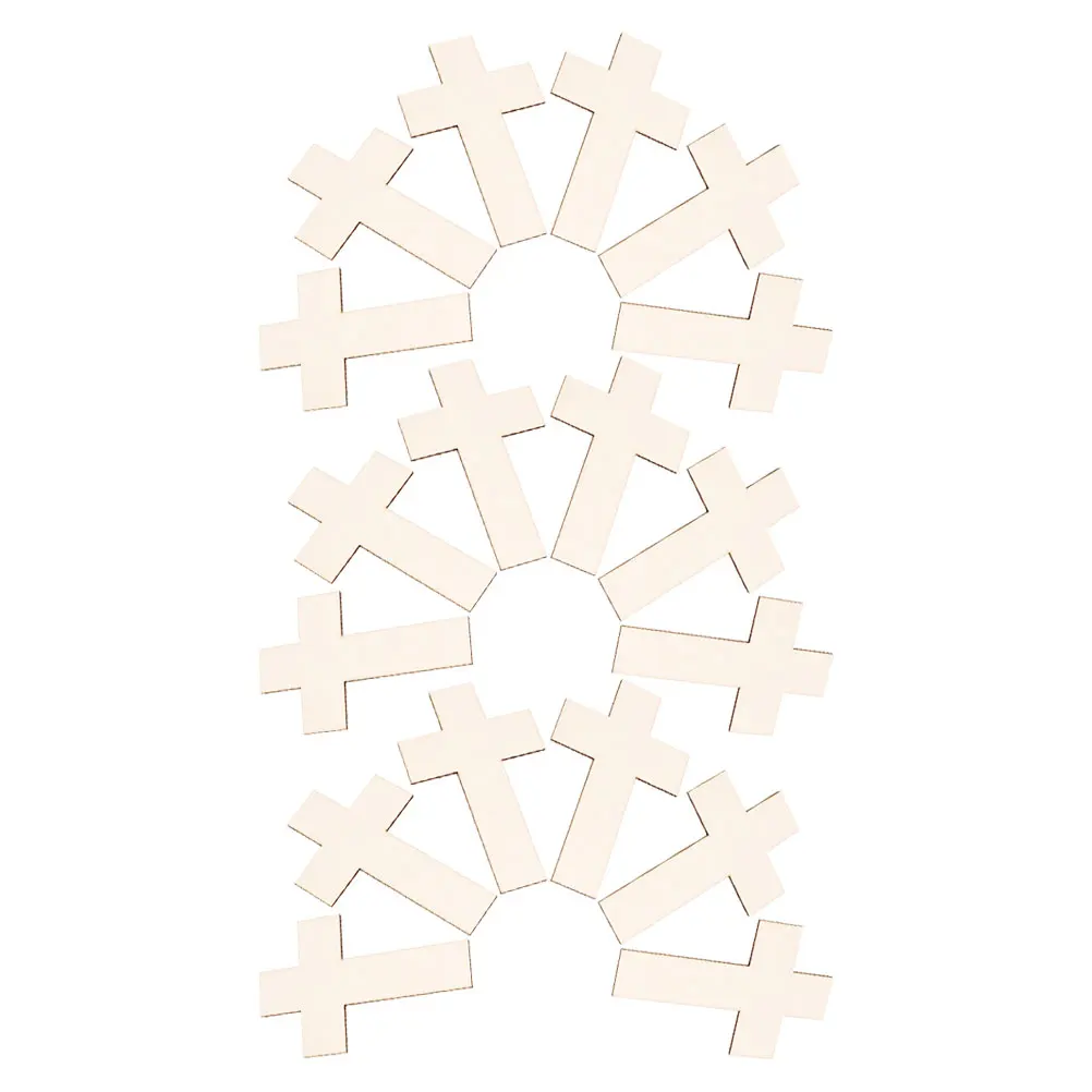 

18Pcs DIY Wooden Cross Pieces Unfinished Blank Wood Cutouts for Home Decor Church Wedding Holidays Handicrafts Made of Wood