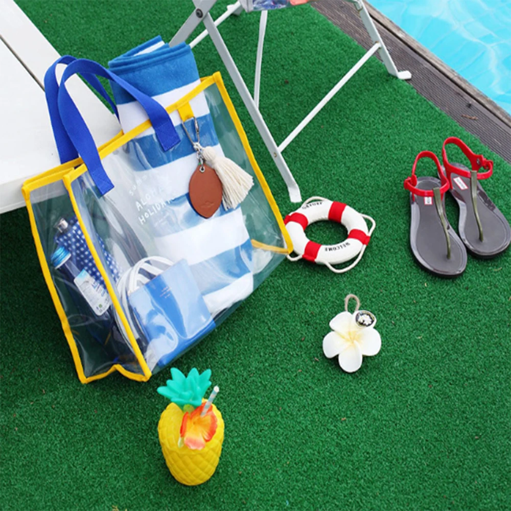 Transparent PVC hand swimming bag, portable clothing storage bag, fashionable beach bag, travel bag