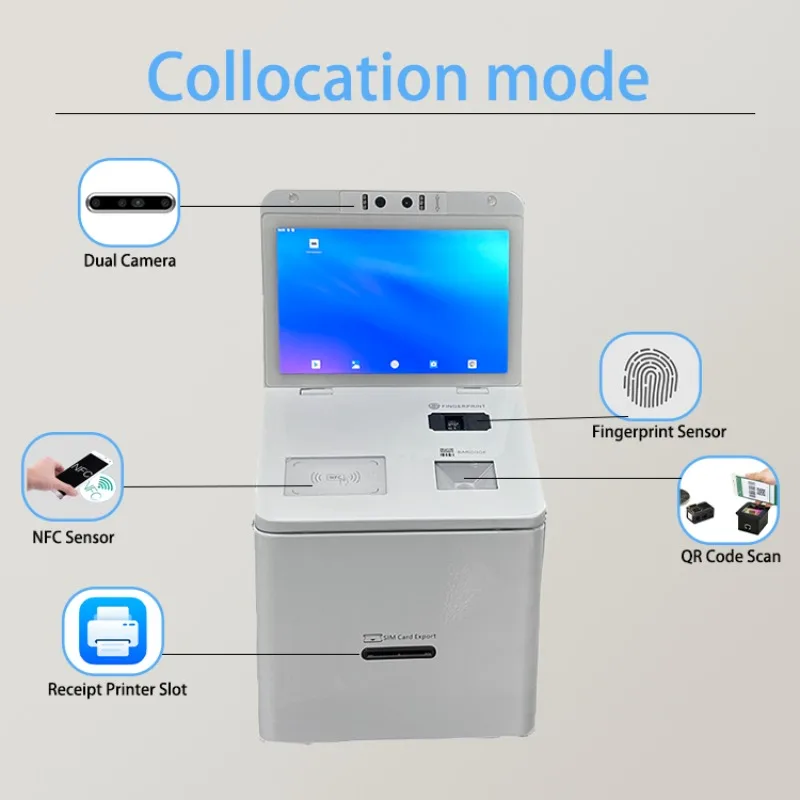 10.1 Inch Desktop POS Touch Screen Kiosk I3 Multi-OS Payment Function 58mm 1D 2D Barcode QR Code Scanner NFC