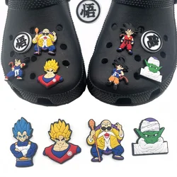 11Pcs Anime Dragon Ball Action Figures Shoes Charms Toys Son Goku Figures PVC Waterproof Sandals Buckle Accessories Toys Gifts