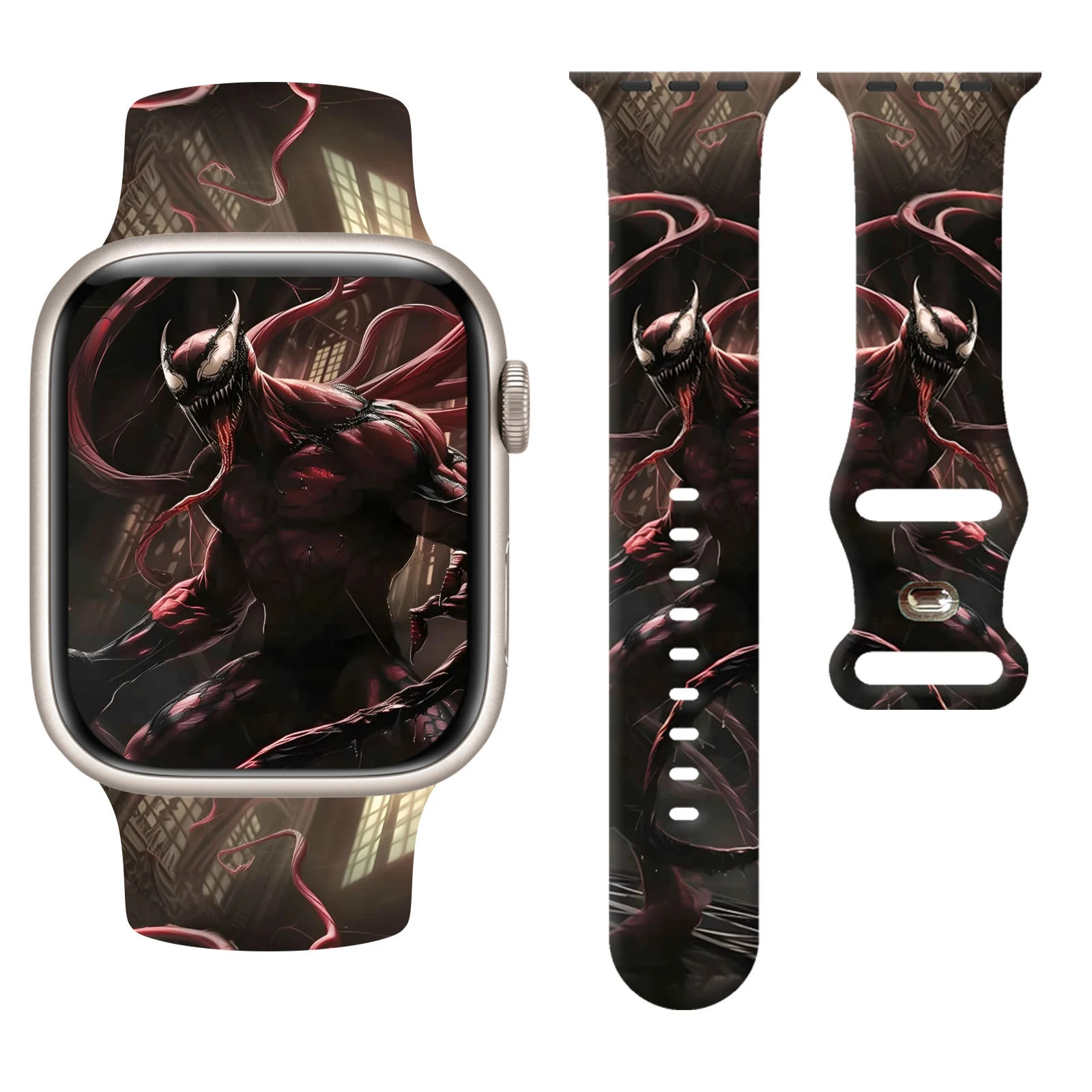 

VENOM Series 2 Print Strap for iWatch 11 10 9 8 Silicone Band Replaceable Bracelet for Apple Watch 46mm 44mm 41mm 38mm Watchband