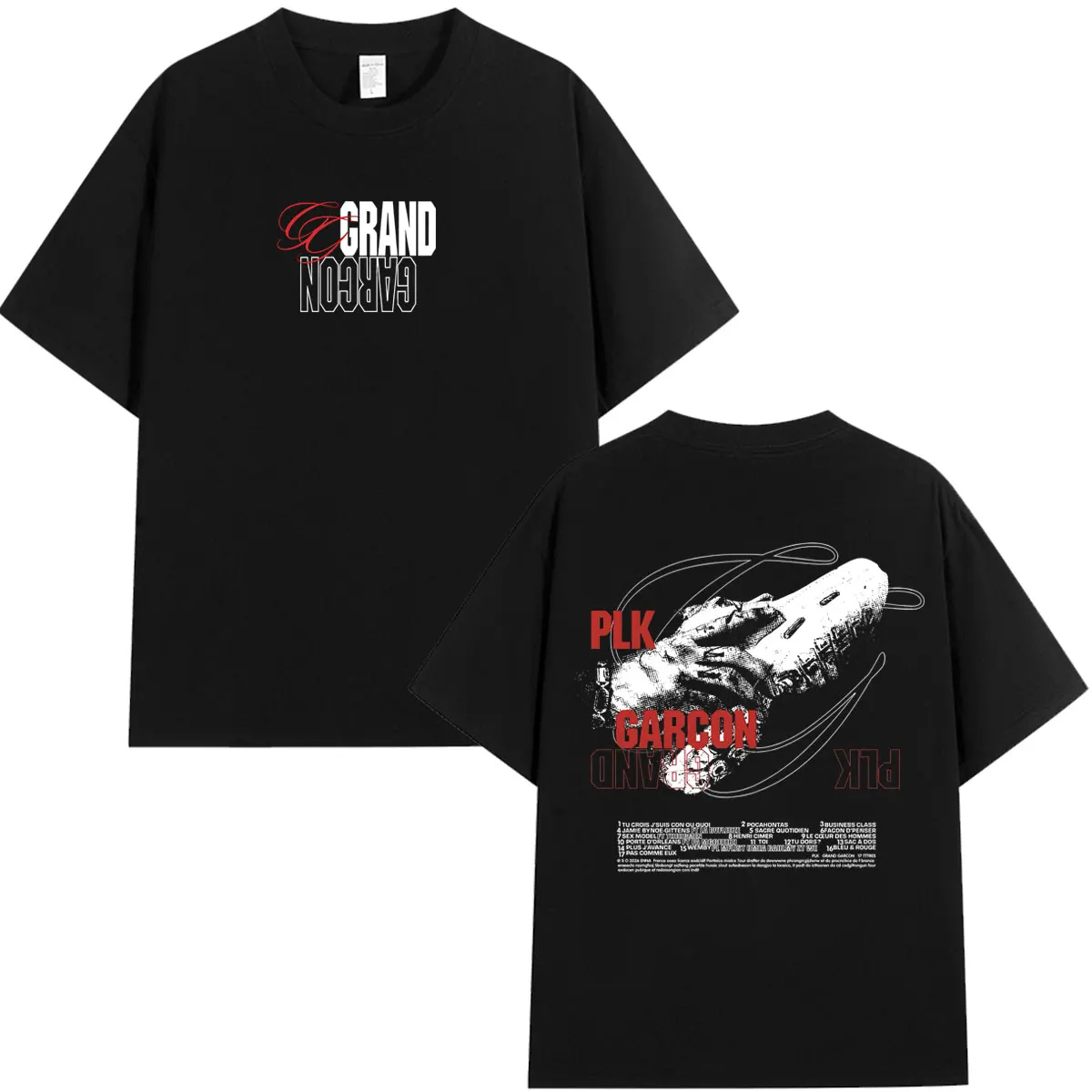 Rapper PLK Grand Garçon 2026 Album Tour Merch T Shirt Men Women Clothing Fashion Hip Hop Short Sleeves Oversized Cotton T-shirt