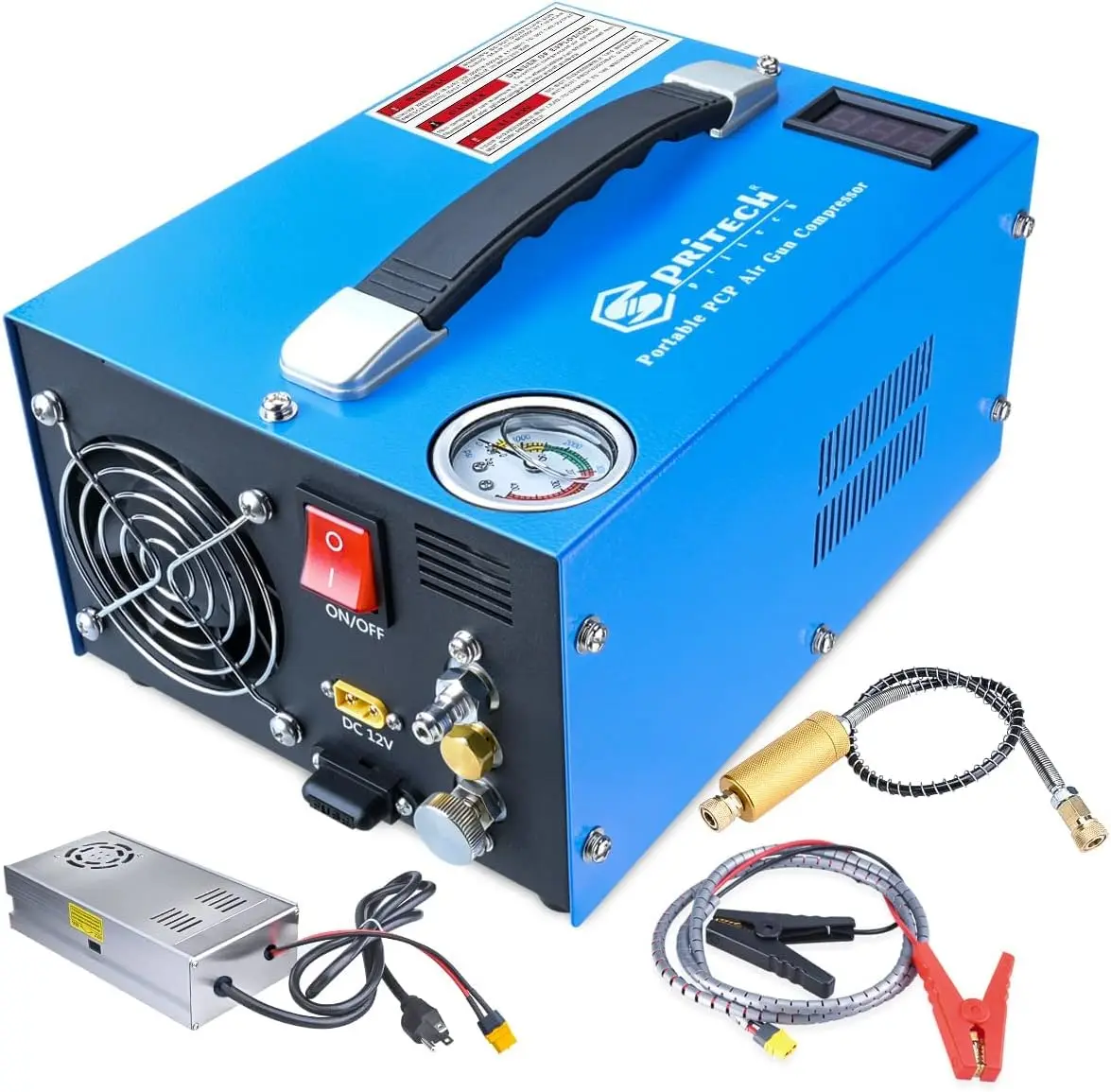 

PCP Air Compressor, Portable Water/Oil-Free, PCP Rifle/Pistol and Paintball Tank Air Pump, Powered by 12V Car DC