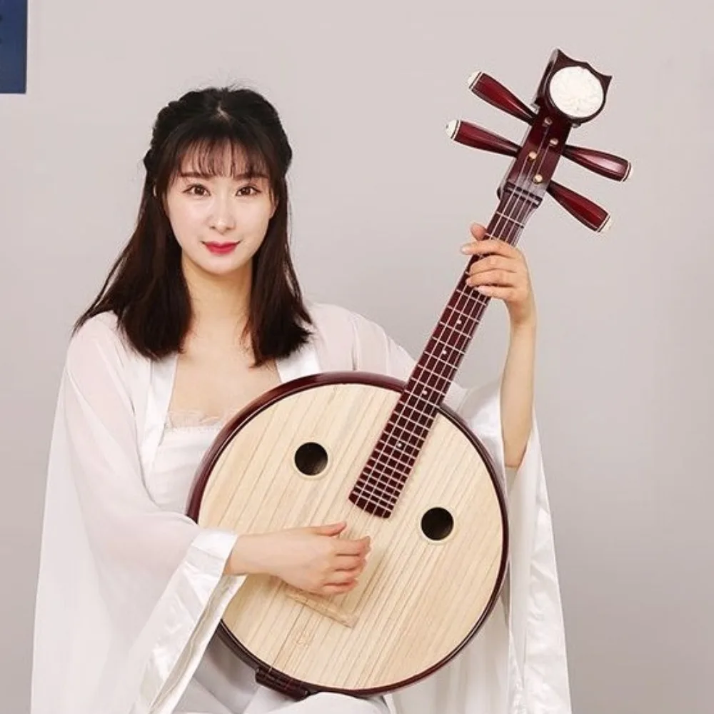 Ruanqin Zhongruan Beginners Hardwood Instrument 8571YW/8511/8D112 Solid Wood Chinese Lute for Learning and Performance