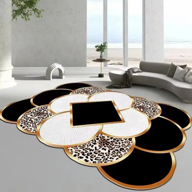Light Luxury High-end Irregular Carpet, Stain-resistant Floor Rug for Living Room Sofa Coffee Table  Bedroom Home Decoration