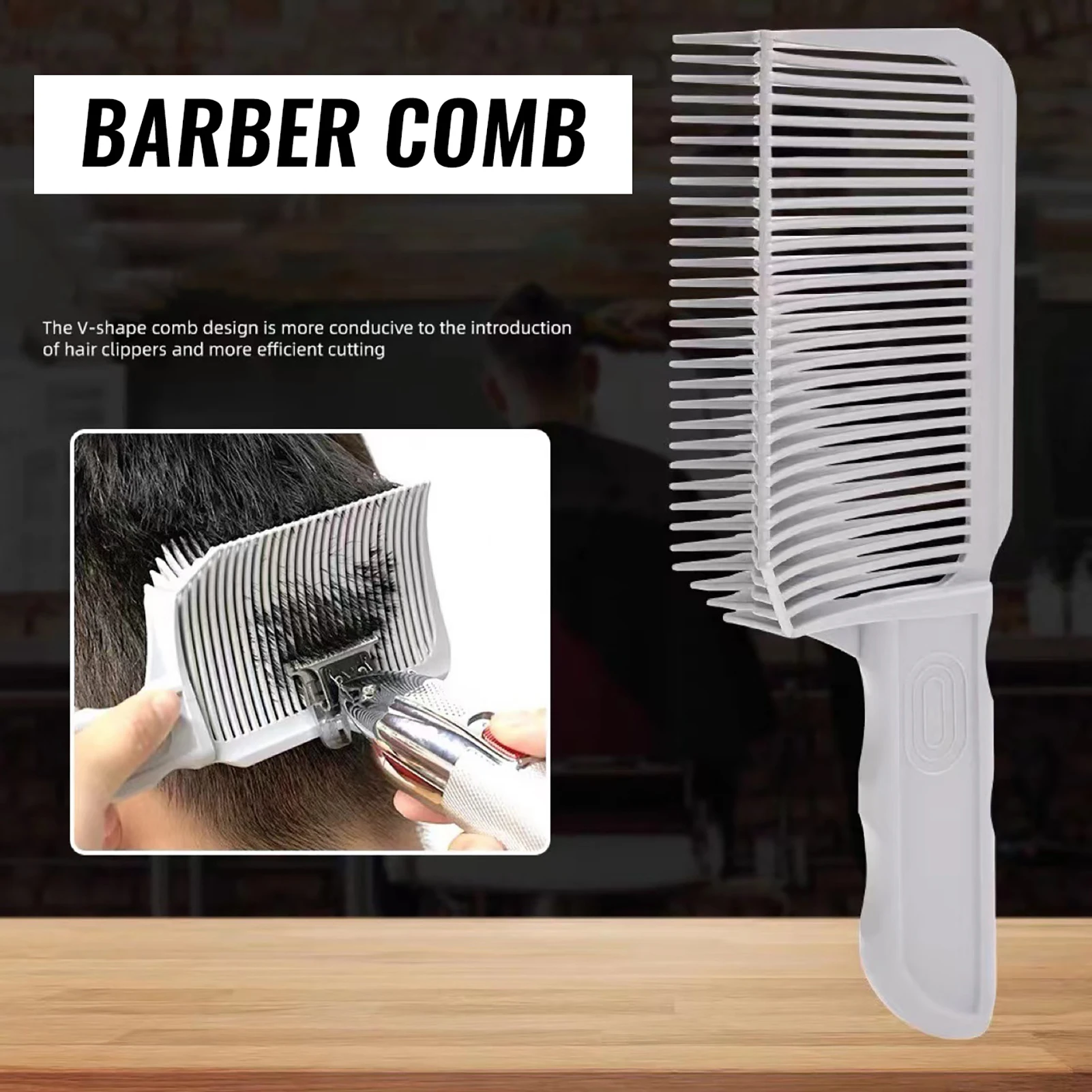 Blending Fade Combs Gradienter Design Curved Positioning Flat Top Comb for Various Short Haircuts