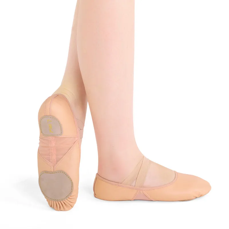 Brand New Genuine Pig Leather Ballet Dance Professional Soft Girls Women Split Straight Breathable Sole Dancing Shoes
