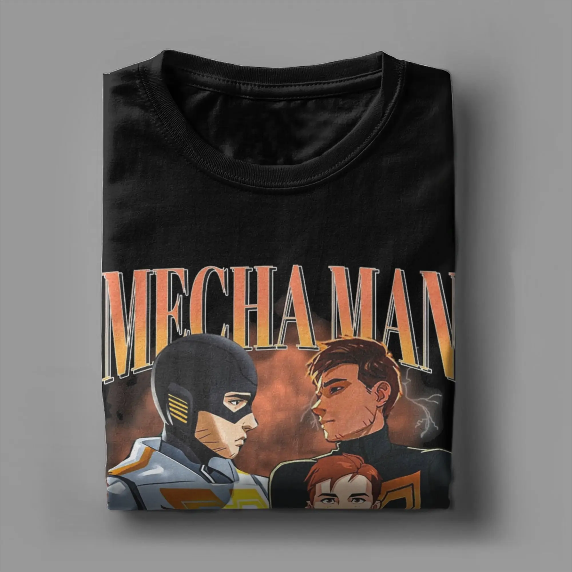 Mecha Man 90s الجرافيك نمط إرسال لعبة تي شيرت الرجال النساء تي شيرتات قطن الجولة الرقبة تيز ملابس قصيرة الأكمام حجم كبير #5