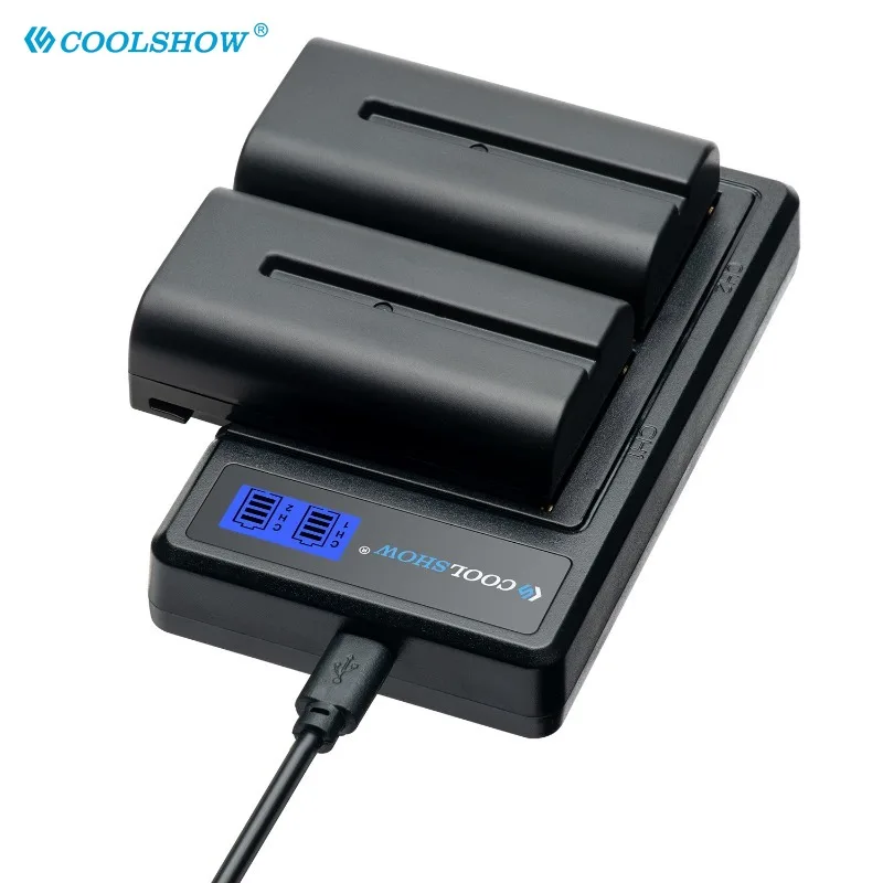 COOLSHOW NP-F550 NP-F750 Аккумулятор 2600 мАч для Sony NP F570 F750 F970 F330 F530 F550 YONGNUO Подсветка камеры Зарядное устройство