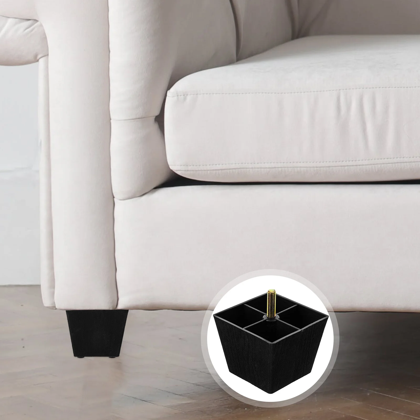 

4pcs Furniture Square Sofa Legs Heavy Duty Durable Metal Plastic Sturdy 3 Install For Sofas Couch Cabinets Chair
