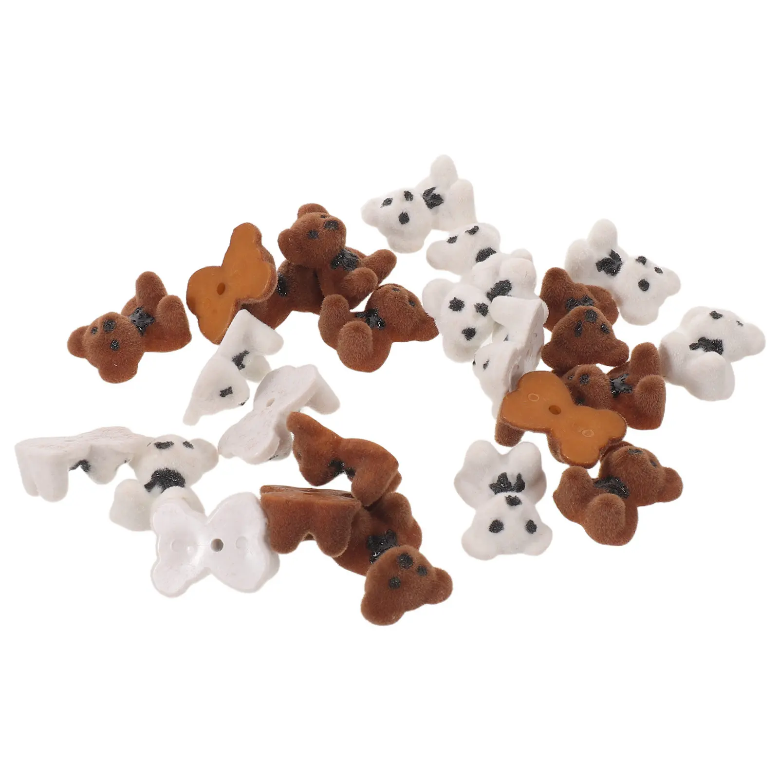 24Pcs Mini Flocked Bear Keychain Small Stuffed Animal Bulk for Birthday Christmas Party Favor DIY Bear Decoration Baby Shower - view 2