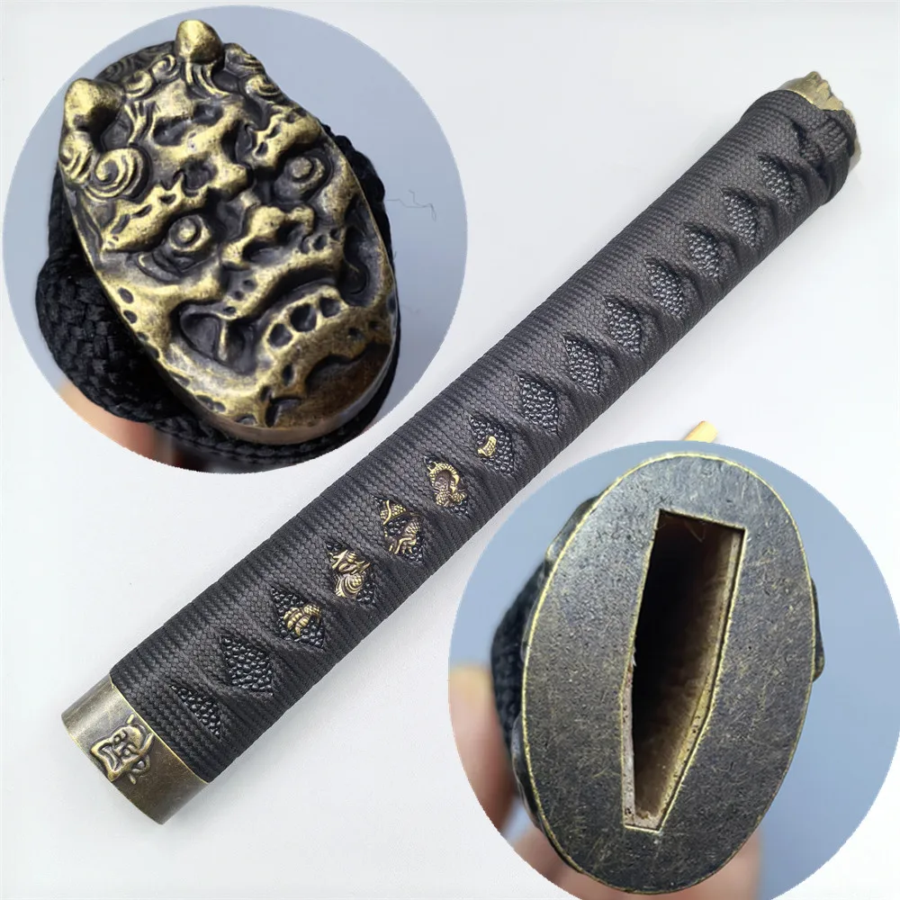 

26 СМ РУЧКА TSUKA из сплава FUCHI MENUKI KASHIRA ЧЕРНЫЙ ШЕЛК ITO ФИТИНГЫ ДЛЯ ЯПОНСКОГО МЕЧАГА SAMMURAI KATANA HILT ЧАСТИ ГЕНЬ