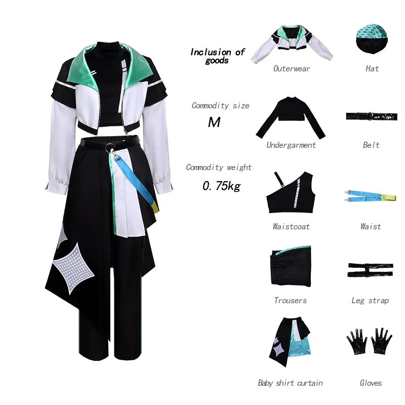 أنيمي مشروع Sekai الملونة المرحلة العجائب × شوتايم كوساناجي نيني تأثيري حلي بانت معطف شعر مستعار هالوين زي للكبار