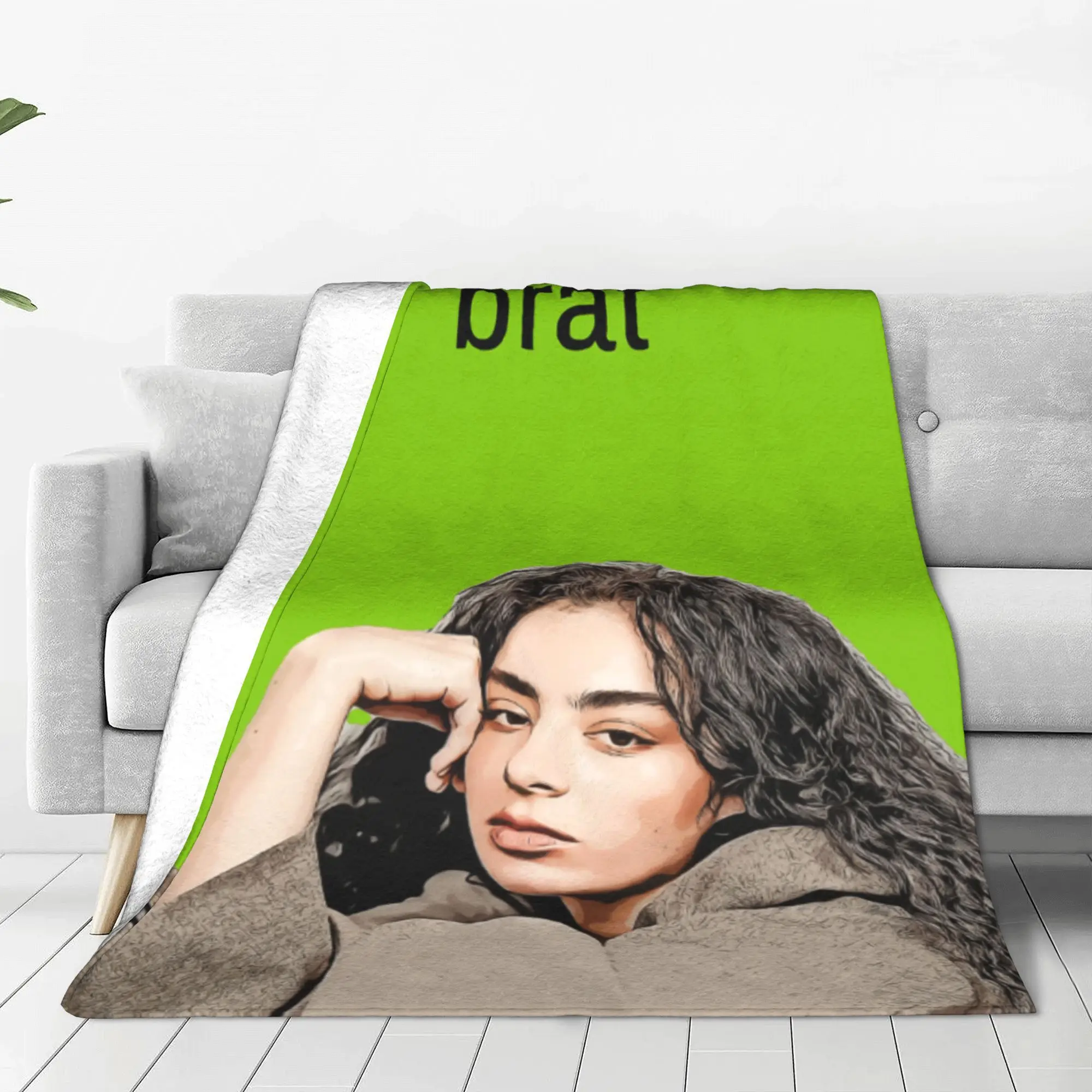 Charli Xcx Green Brat Tour Accessories Blanket Lightweight Warm  Throw Blankets for Sofa  Throws And Blankets