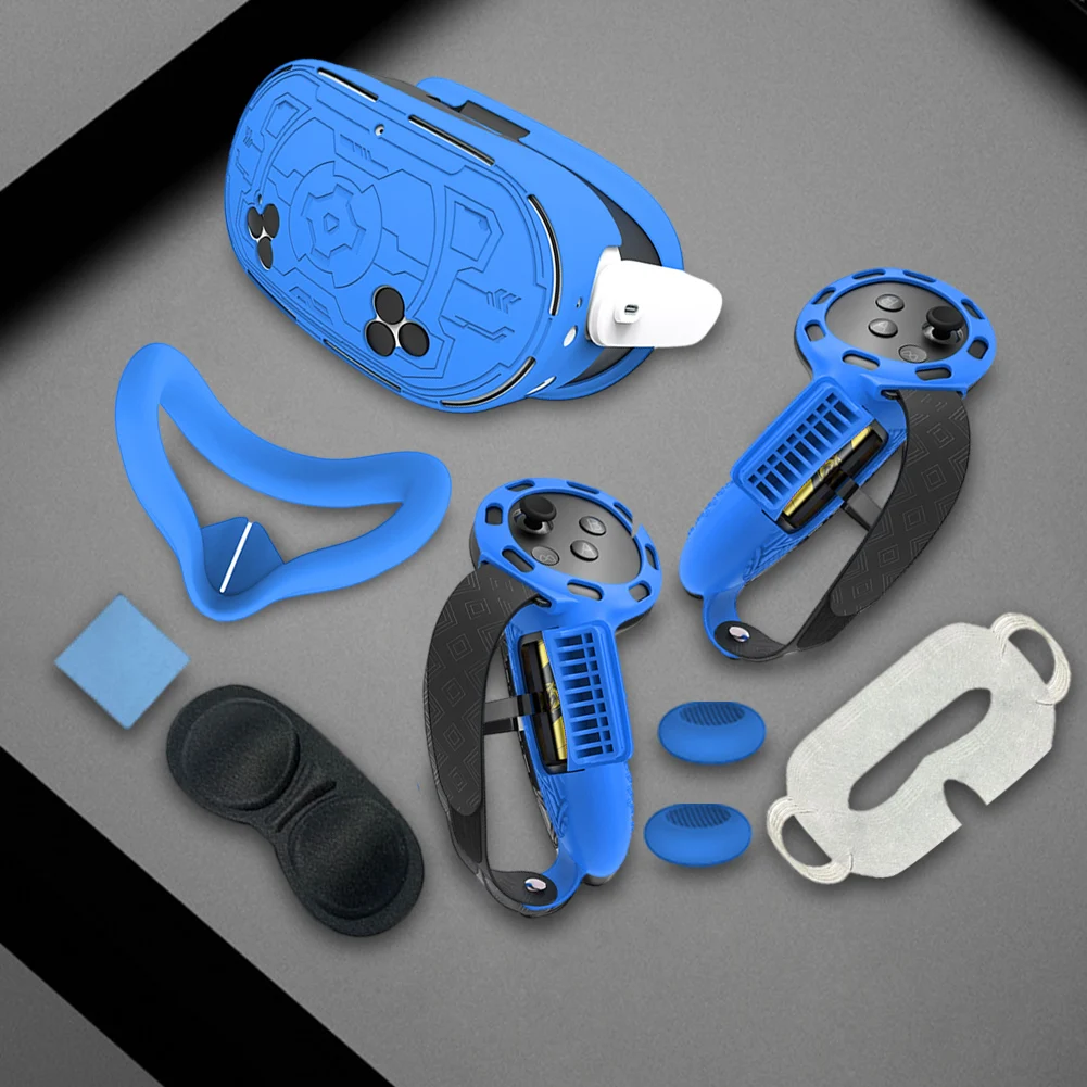 7Pcs VR Accessories Anti-Scratch for Meta Quest 3S VR Protective Accessories Set Shockproof Controller Grips Cover Joystick Caps