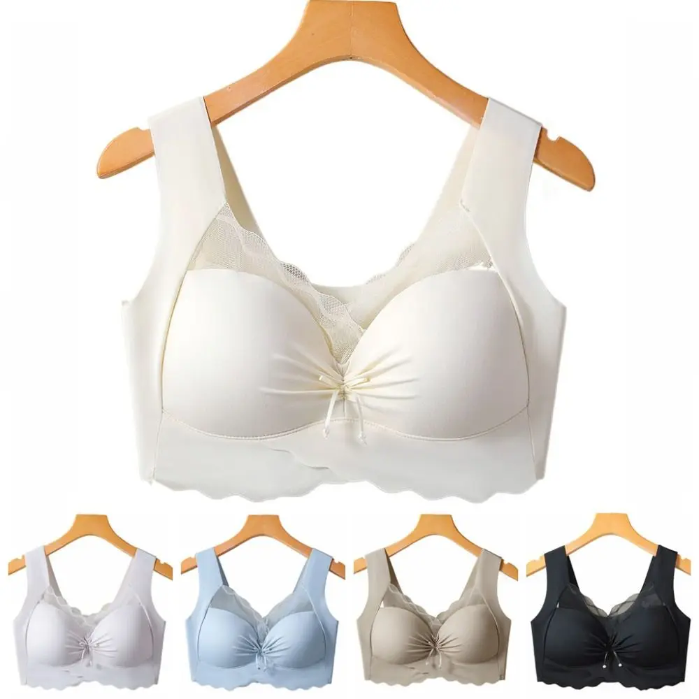 Soutien-gorge push-up en maille froncée sans fil, soutien-gorge en V profond, nœud papillon croisé ondulé, lingerie près du corps, sous-vêtements sans couture, fitness