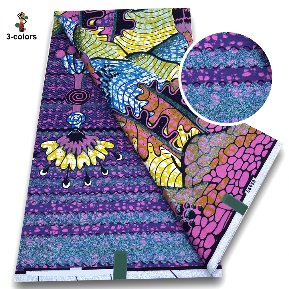 Good Quality Soft Pagne 100% Cotton Gold Print Fabric African Real Wax Fabric Nigeria Ankara Grand Golden Super Fabric view 6