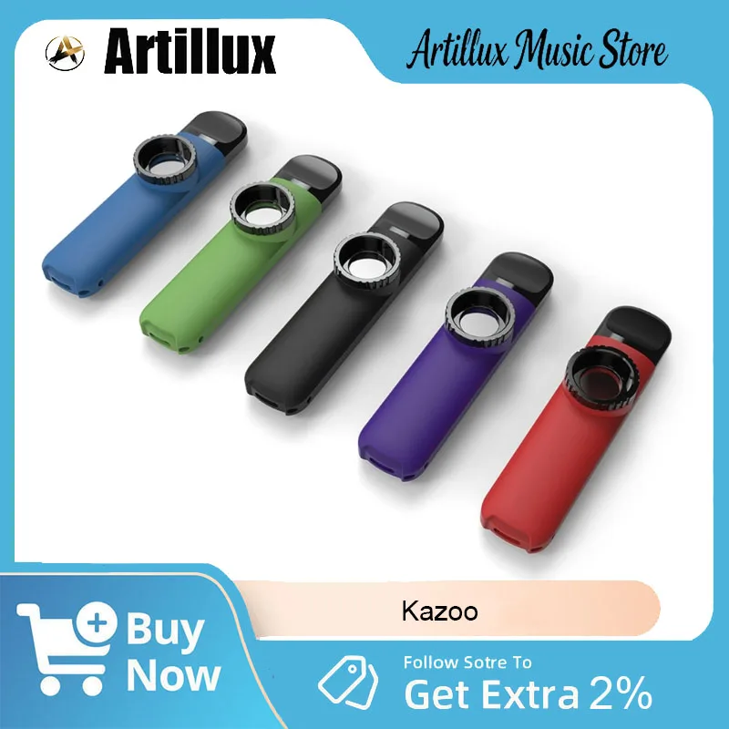 

Artillux Kazoo Musical Instruments Colorful Plastic 5 Colors Lightweight with 8Pcs Kazoo Diaphragms for Music Lover Gift