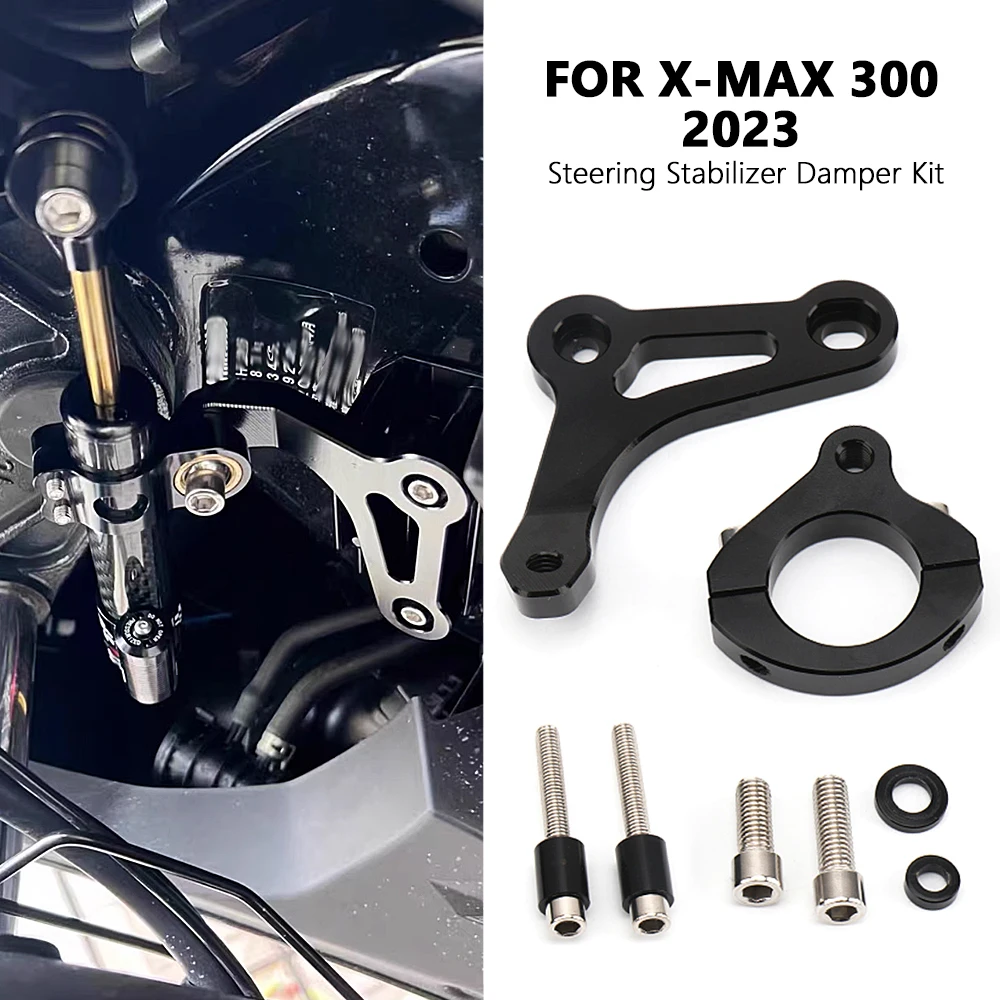 

Motorcycle Accessories Steering Damper Mounting Bracket Black For YAMAHA X-MAX300 XMAX300 X-MAX 300 XMAX 300 xmax300 2017-2023