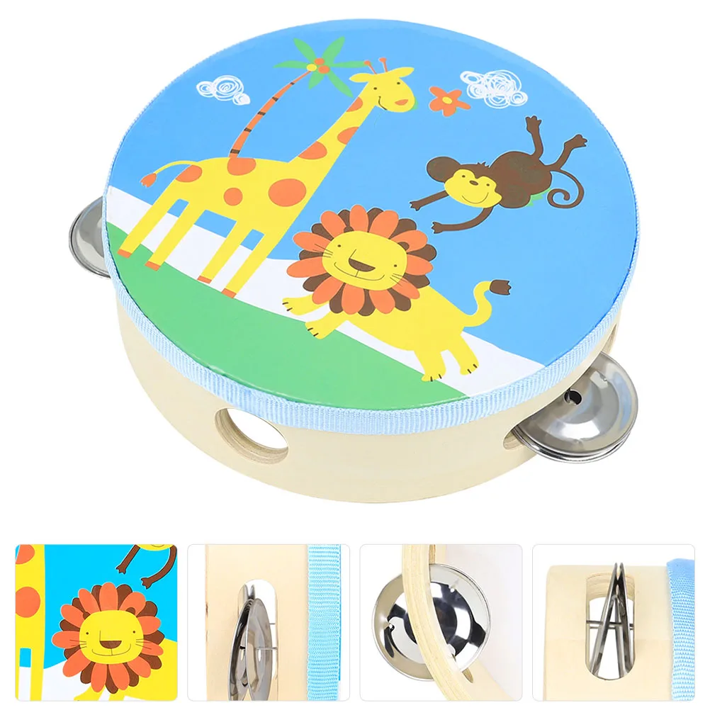 Giocattolo tamburello musicale Testa di tamburo in poliestere leggero Comodo giocattolo per strumenti a campana a percussione per bambini