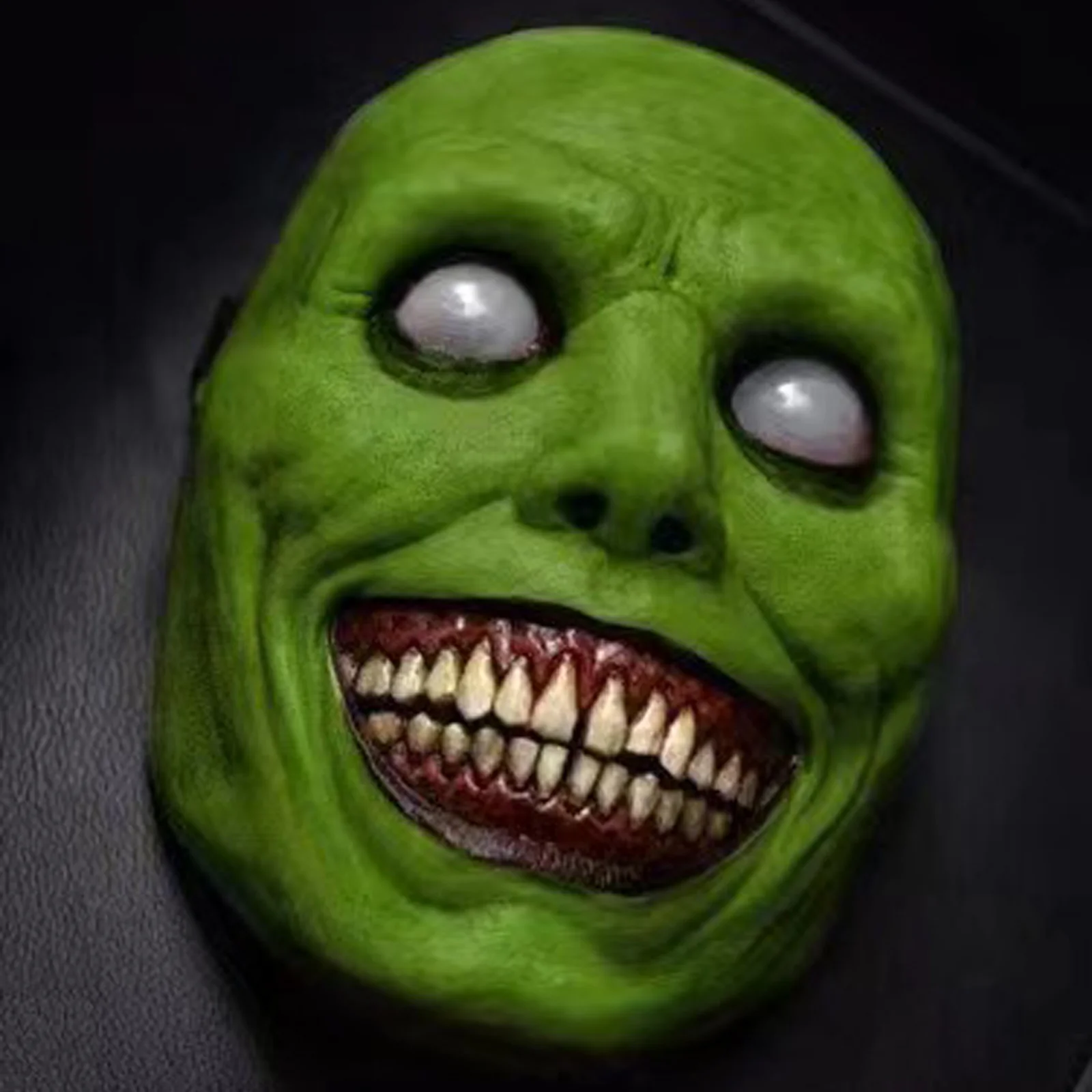 Máscara de Halloween aterradora, máscara de látex realista, máscara de terror espeluznante para adultos y niños, disfraz de Halloween, fiesta temática de Cosplay, máscara de ojos blanca