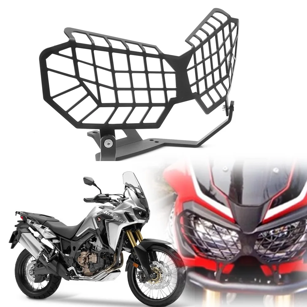 Motorcycle Front Headlight Protector Grill Guard Cover Grille For Honda CRF1000L 2016 2017 CRF 1000L CNC Aluminum Black