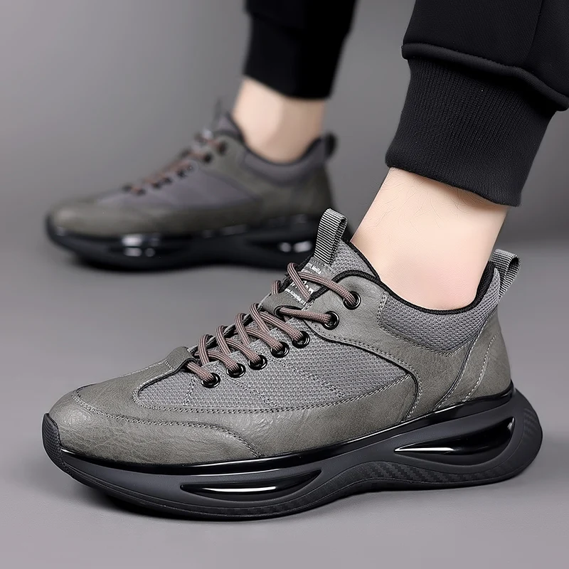 

Casual Flats Designer Shoes lace up Fashion Genuine Leather Men Non-slip Shoes spring autumn Outdoor Wear-resistant Sneakers
