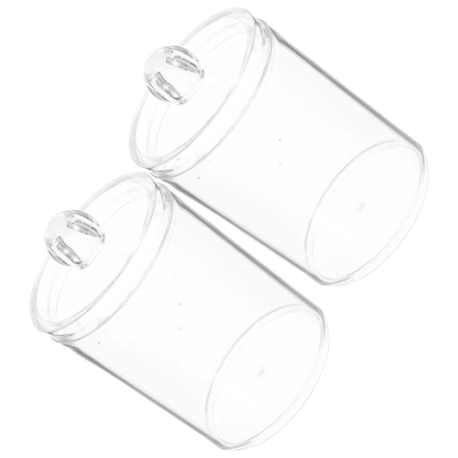 

2pcs Acrylic Storage Jars Compact Transparent Bathroom ganizer Cotton Ball Dispensers Airtight Lids Dustproof Home Essentials
