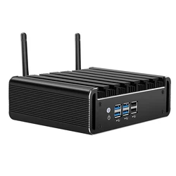 Wytrzymały bezwentylatorowy Mini rdzeń komputer Intel i3 5005U i5 5200U i7 5500U 8GB RAM 256GB SSD Windows 10 Linux 300Mbps WiFi HTPC