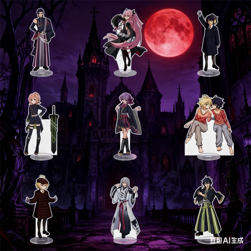 

Shiho Kimizuki Mikaela Hyakuya Yuuichirou Acrylic Figure Stand Ornaments Anime Seraph Of The End Peripheral Halloween Gifts 15cm